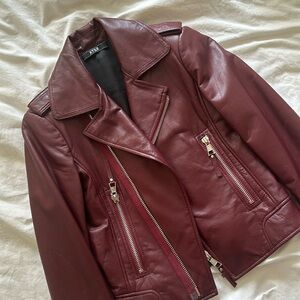 🎉 HOST PIC 🎉 NEW Burgundy Leather Moto Jacket